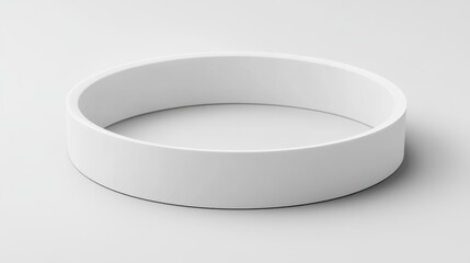 Leinwandbilder - White silicone wristband product mockup simple minimalist design clean background