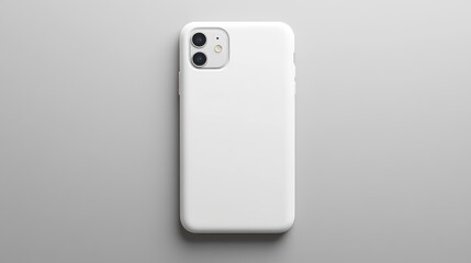 Leinwandbilder - White smartphone case mockup minimalist product design clean technology background