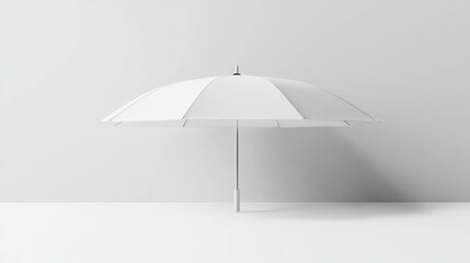 Leinwandbilder - Closed white umbrella minimalist studio shot clean design simple object isolated background