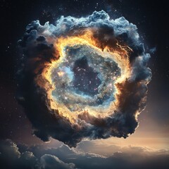 Poster - Cosmic explosion event outer space digital art nebula environment celestial viewpoint surreal concept