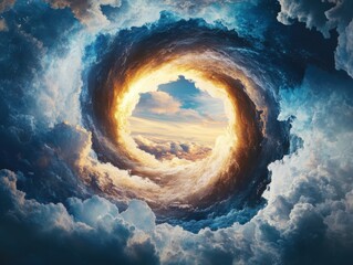 Poster - Celestial spiral formation sky digital art atmospheric aerial view cosmic wonder