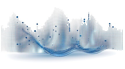 Poster - Dynamic digital wave visualization abstract art graphic design tech-inspired environment artistic perspective

