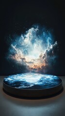 Poster - Celestial phenomenon showcase virtual space digital art cosmic environment aerial view abstract concept