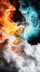Poster - Dynamic cosmic cloud formation digital art abstract representation space environment aesthetic viewpoint
