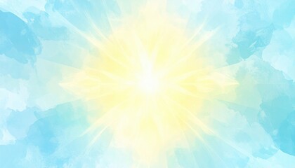 Poster - Abstract Watercolor Sky Painting With Sunlight