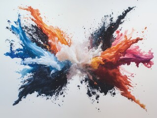 Poster - Explosive color burst art abstract gallery digital artwork vibrant environment close-up viewpoint creative concept