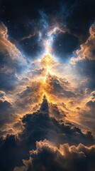 Poster - Celestial phenomenon displaying cosmic beauty outer space digital art night sky awe-inspiring concept