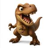T Rex Cartoon 3D Icon isolated on transparent background