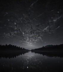 Wall Mural - starry night, inky black canvas, countless twinkling lights , vastness, dark