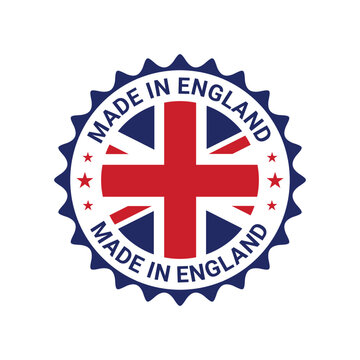 made in england circle sign label design vector