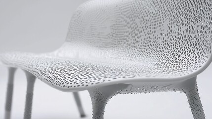 Poster - Minimalist conceptual furniture design showcasing a modern perforated chair