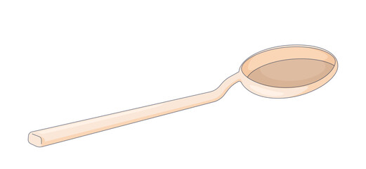Poster - cooking spoon tablespoon 2d cartoon object. kitchenware utensil. food preparation. tableware dishwar