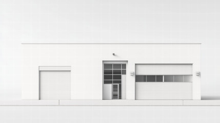 Poster - modern facade: a minimalist and architectural building stands in a minimalist color palette, showcas
