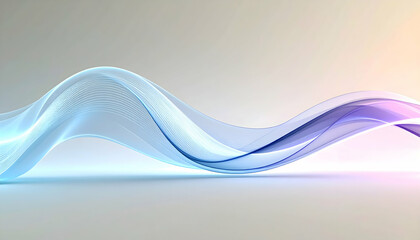 Poster - Abstract Digital Waveforms: Blue and Purple Flowing Design