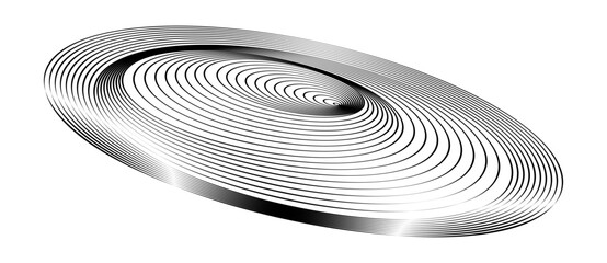 Aufkleber - Spiral with black lines as dynamic abstract vector background or logo or icon. Abstract background with lines in circle. Artistic illustration with perspective on white background.