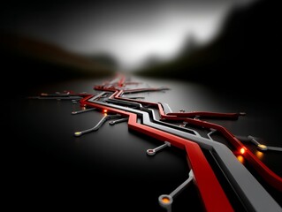 Aufkleber - Dynamic Abstract Technology Background Digital Realm Graphic Design Futuristic Close-up View Innovation Unleashed