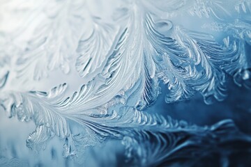 Naklejka na meble Frost formation on a car windshield urban setting close-up photography winter environment detailed view nature's artistry