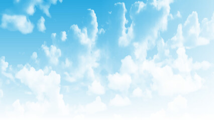 Wall Mural - landscape of white cloud and blue sky photo.