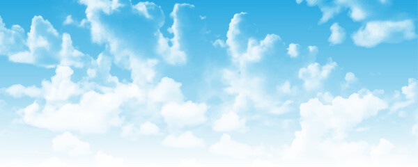 Wall Mural - vibrant blue sky with white clouds in a beautiful summer day. clear blue sky background, clouds with