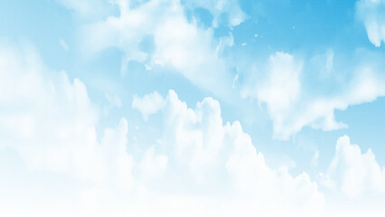 Wall Mural - vibrant blue sky with white clouds in a beautiful summer day