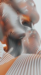 Fototapete - Abstract fluid form with undulating lines creating a dynamic visual rhythm