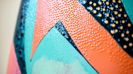 Poster - Vibrant textured surface featuring bold geometric designs in playful color palette
