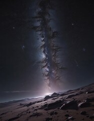 Wall Mural - dark, star-studded expanse; cosmic dust trails , heavens, astronomical, black