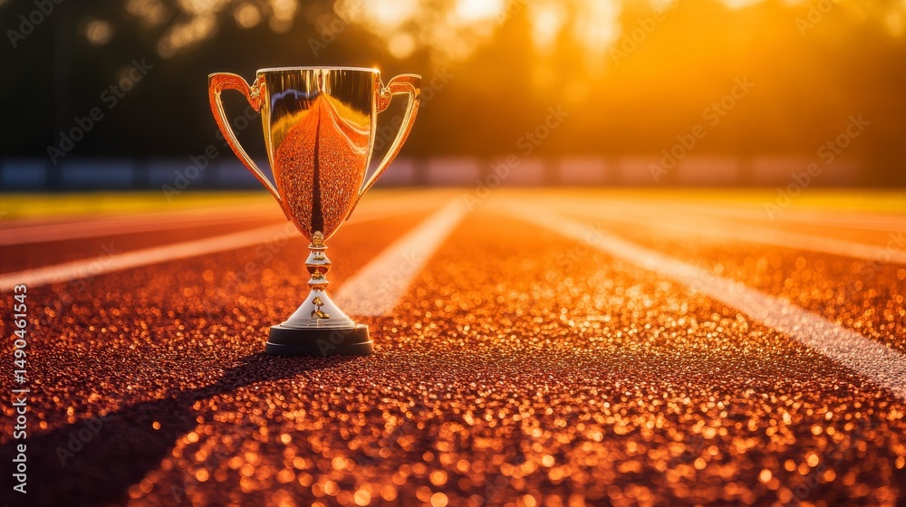 Running Track Winning Award Ceremony on Running Track at Sunset Stock Photo | Adobe Stock