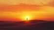 © Terablete - Vibrant sunset illuminating a silhouette of a cactus in the desert landscape