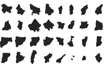 Poster - Abstract vector illustration of organic shapes representing various landforms and geographical features suitable for creative projects