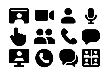 Poster - Communication icons illustrating various methods and tools for connecting with others in a digital environment