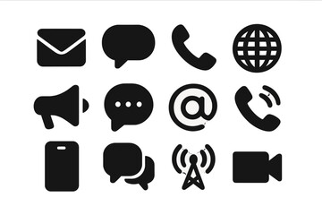 Aufkleber - Vector illustration of communication icons representing digital networking and interaction in modern technology
