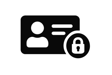 Poster - Vector illustration of a security card with a lock symbol, representing identity protection and privacy concerns in modern society