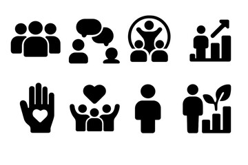 Poster - Vector illustration showing community engagement through diverse activities and growth metrics in a modern setting
