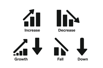 Aufkleber - Vector illustration depicting growth and decline indicators for data analysis and visualization