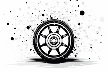 Aufkleber - Isolated car wheel on a white background  a clean and simple visual presentation