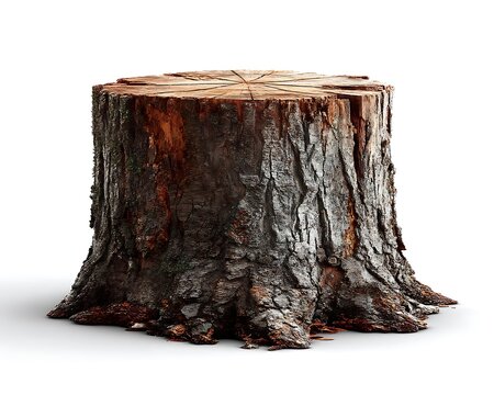 Tree stump isolated on white (1)