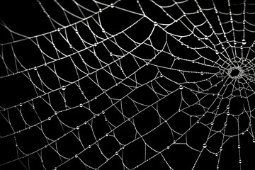 Poster - Elegant contrast  striking white web design on a deep black background for visual impact