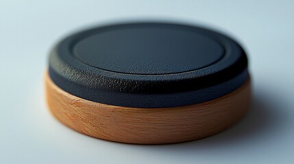 Poster - Round object with black top and wooden bottom