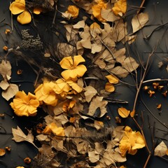 Poster - Vibrant collage of natural textures on an abstract background with a seamless pattern design