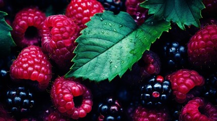 Poster - Contemporary matte background image featuring an artistic arrangement of vibrant fruits