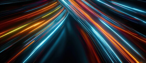 Poster - abstract neon light streaks