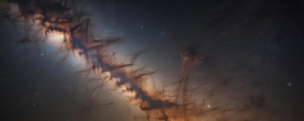 Wall Mural - Milky Way's galactic core, cosmic dust clouds, stellar birth,  dark,  background,  celestial