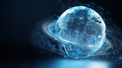Poster - glowing digital representation of earth