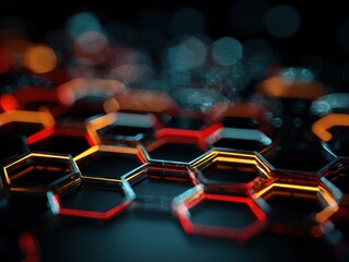 Poster - glowing honeycomb pattern