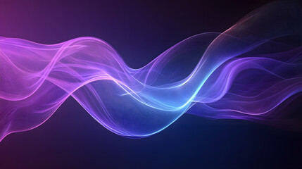 Aufkleber - An abstract wave design in shades of purple and blue, creating a serene and dynamic atmosphere.