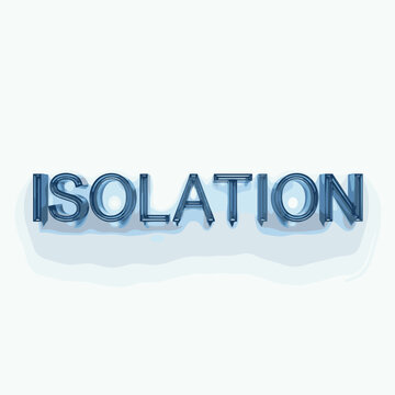 Professional glassy blue isolation word art transparent background