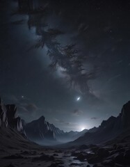 Wall Mural - A breathtaking panorama of a star-studded night sky, intense darkness ,  star cluster,  stellar evolution