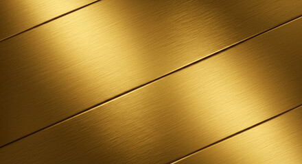 Leinwandbilder - Golden metal texture, abstract background with diagonal lines and brushed surface.