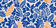 © Mohamed - Abstract Blue and Orange Floral Seamless Pattern